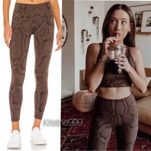 Varley Brown Snake Print Leggings